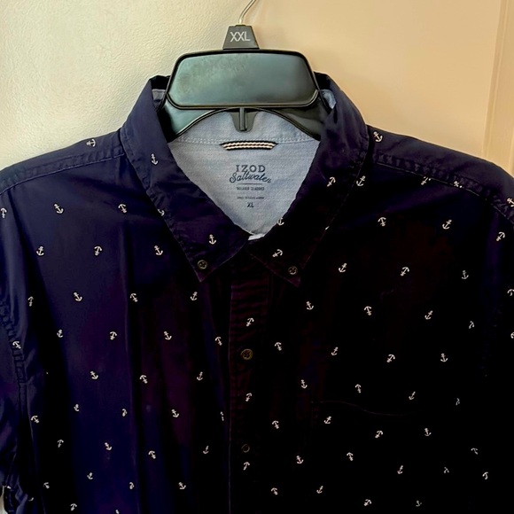 Men's Navy Short Sleeve Shirt - Picture 3 of 7